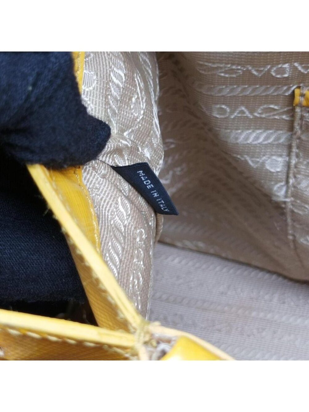 Prada Open Promenade Yellow Saffiano Patent 31 Messenger Bag - Picture 11 of 15